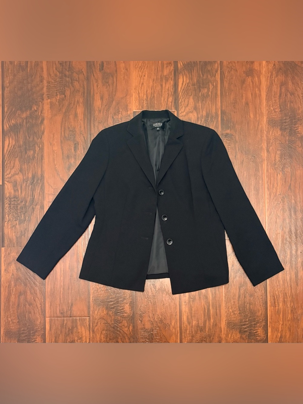 Kasper Separates Black Blazer Women’s 10P Petite 3 Button Career Jacket
